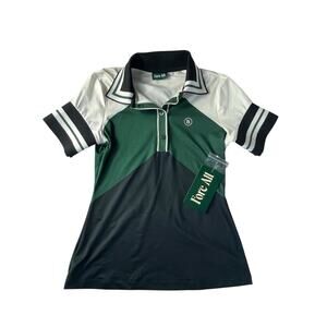 Fore All Women's Size Medium Betty Polo Chevron Green Golf Shirt NWT